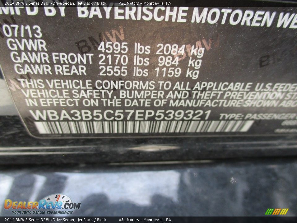2014 BMW 3 Series 328i xDrive Sedan Jet Black / Black Photo #19