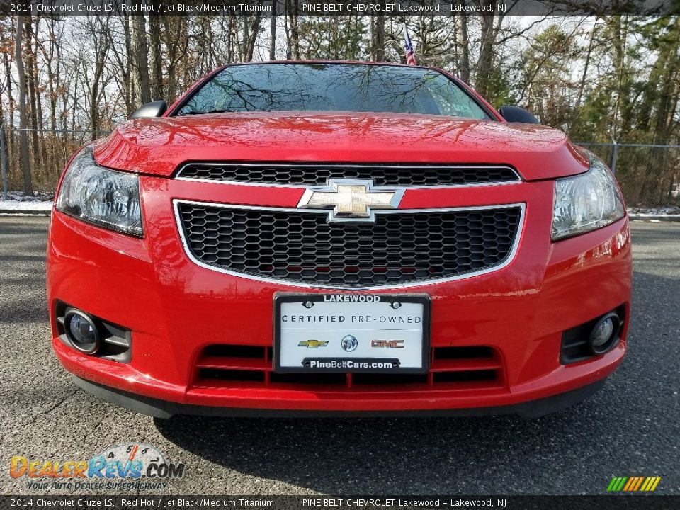 2014 Chevrolet Cruze LS Red Hot / Jet Black/Medium Titanium Photo #2