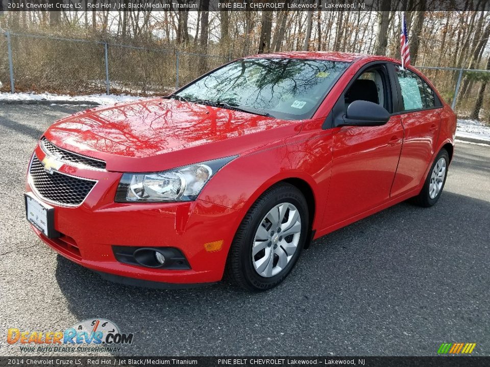 2014 Chevrolet Cruze LS Red Hot / Jet Black/Medium Titanium Photo #3