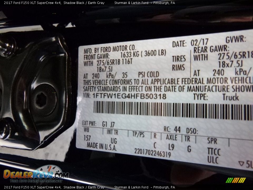 2017 Ford F150 XLT SuperCrew 4x4 Shadow Black / Earth Gray Photo #11