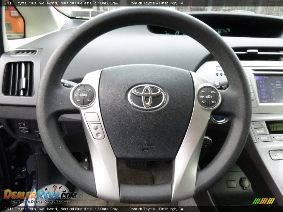 2015 Toyota Prius Two Hybrid Nautical Blue Metallic / Dark Gray Photo #20