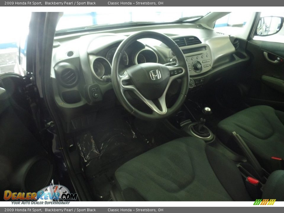 2009 Honda Fit Sport Blackberry Pearl / Sport Black Photo #13