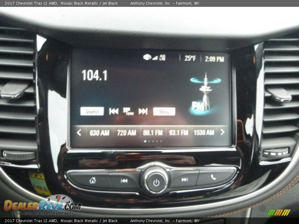 2017 Chevrolet Trax LS AWD Mosaic Black Metallic / Jet Black Photo #16