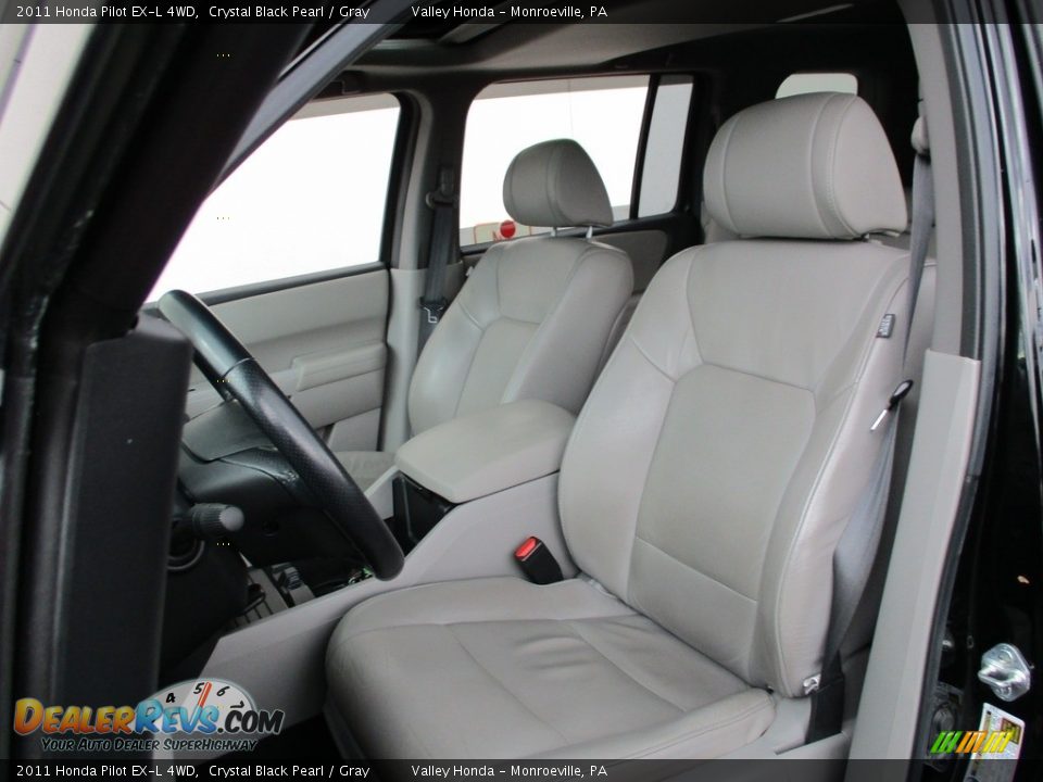 2011 Honda Pilot EX-L 4WD Crystal Black Pearl / Gray Photo #12