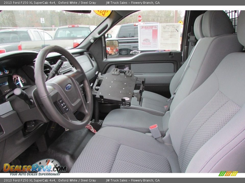 2013 Ford F150 XL SuperCab 4x4 Oxford White / Steel Gray Photo #19
