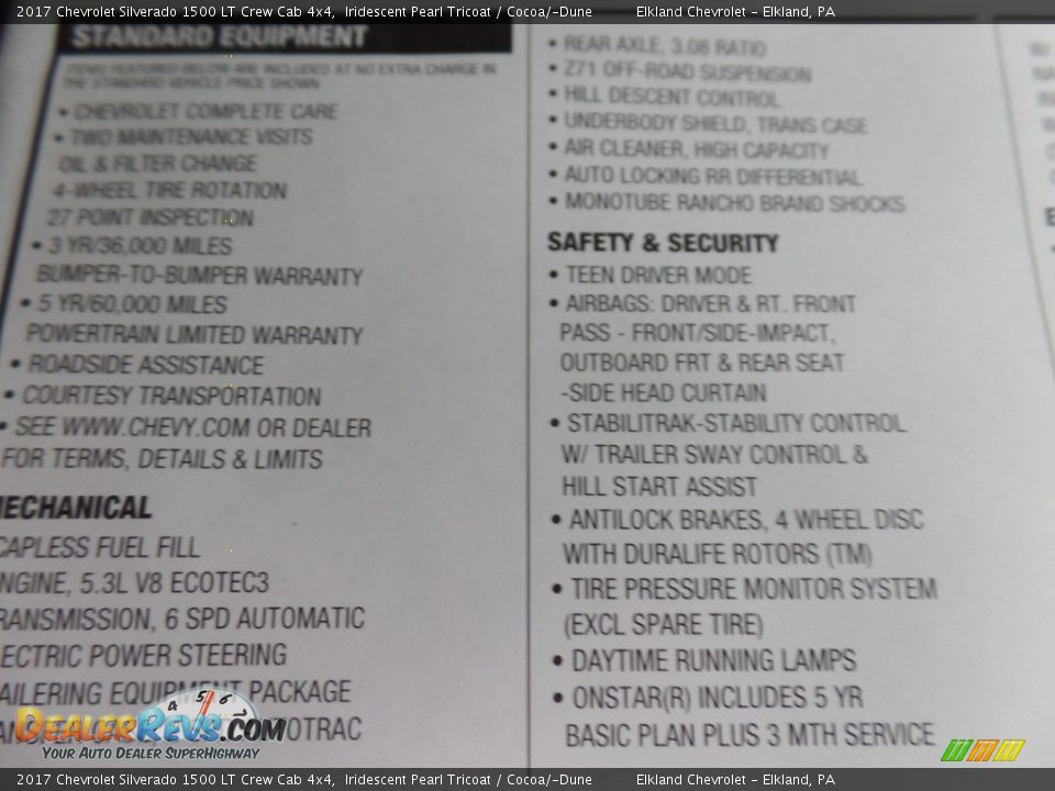 2017 Chevrolet Silverado 1500 LT Crew Cab 4x4 Iridescent Pearl Tricoat / Cocoa/­Dune Photo #17