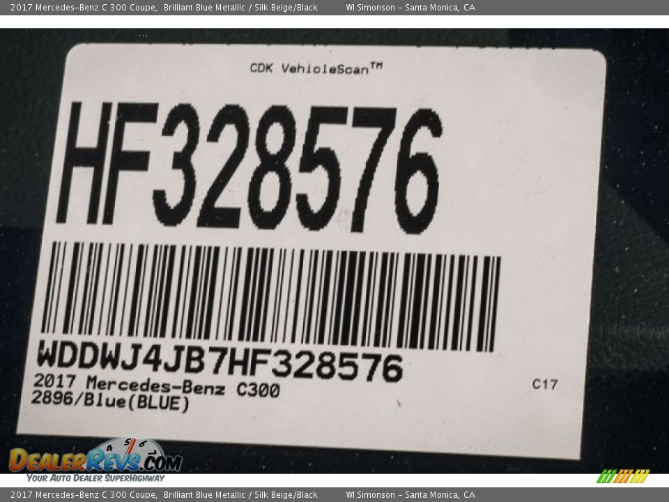 2017 Mercedes-Benz C 300 Coupe Brilliant Blue Metallic / Silk Beige/Black Photo #8