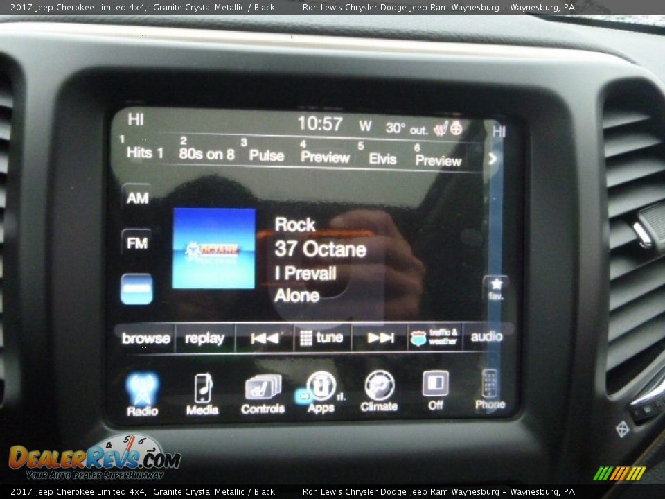 2017 Jeep Cherokee Limited 4x4 Granite Crystal Metallic / Black Photo #17