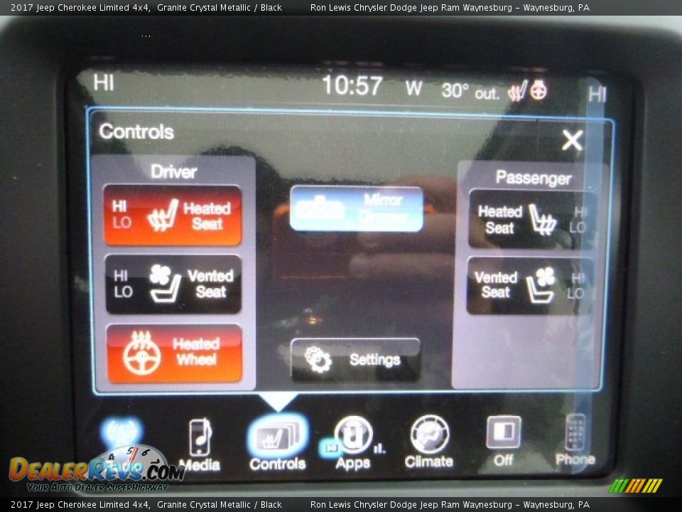 2017 Jeep Cherokee Limited 4x4 Granite Crystal Metallic / Black Photo #18