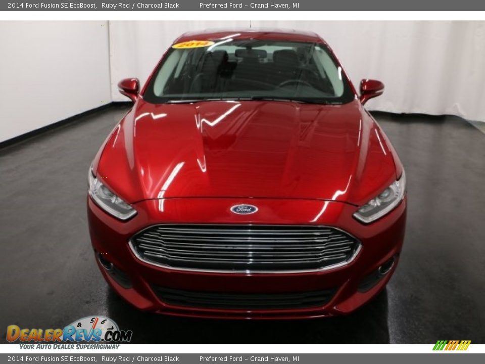 2014 Ford Fusion SE EcoBoost Ruby Red / Charcoal Black Photo #26