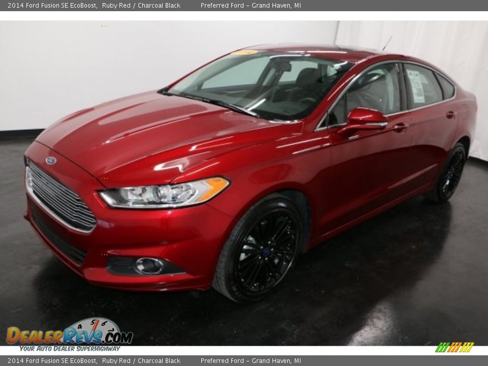 2014 Ford Fusion SE EcoBoost Ruby Red / Charcoal Black Photo #27