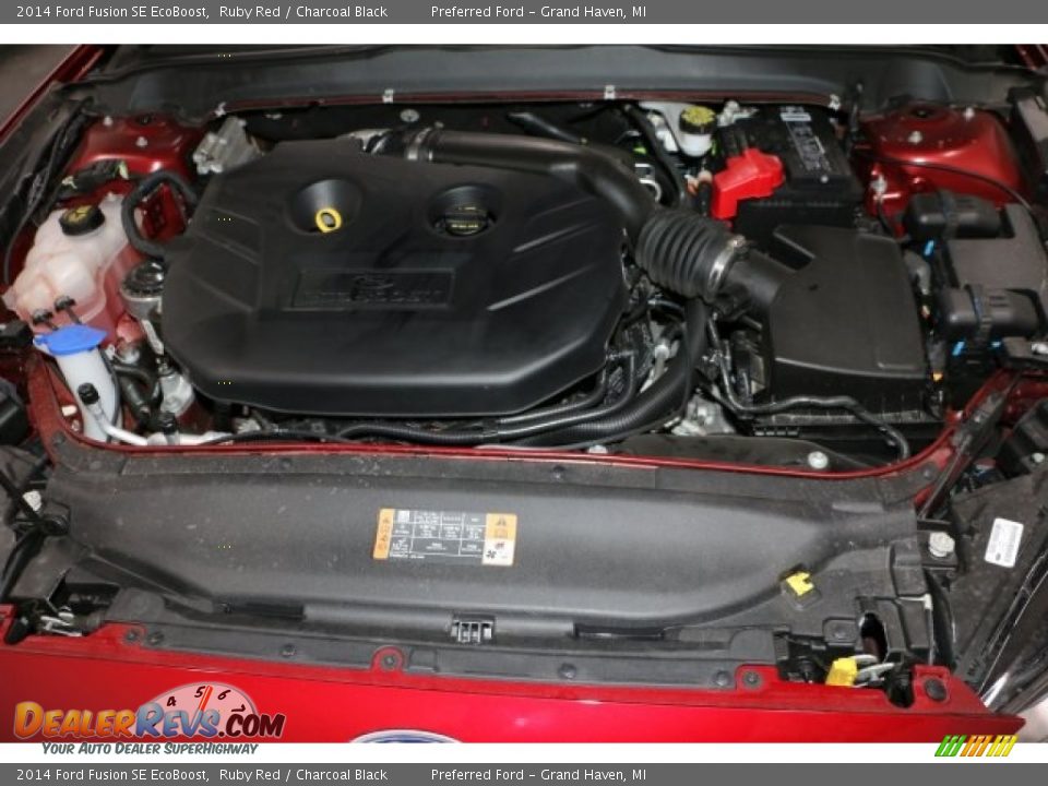2014 Ford Fusion SE EcoBoost Ruby Red / Charcoal Black Photo #32