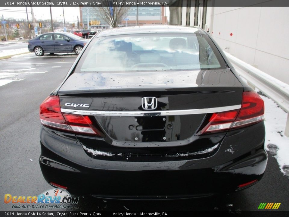2014 Honda Civic LX Sedan Crystal Black Pearl / Gray Photo #5