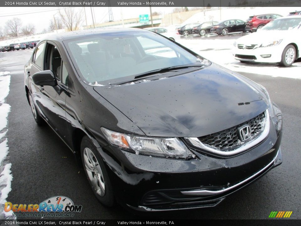 2014 Honda Civic LX Sedan Crystal Black Pearl / Gray Photo #7