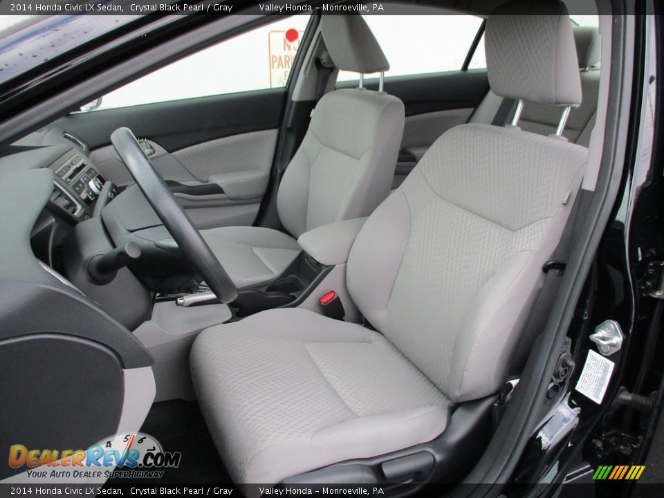 2014 Honda Civic LX Sedan Crystal Black Pearl / Gray Photo #11