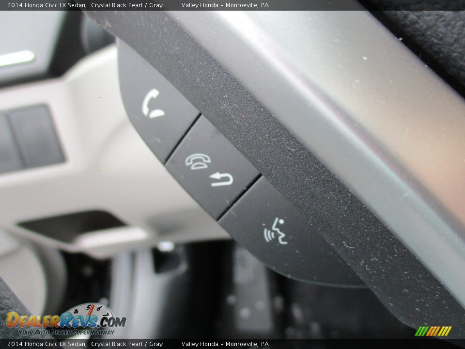 2014 Honda Civic LX Sedan Crystal Black Pearl / Gray Photo #16