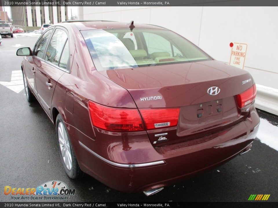2010 Hyundai Sonata Limited V6 Dark Cherry Red / Camel Photo #4