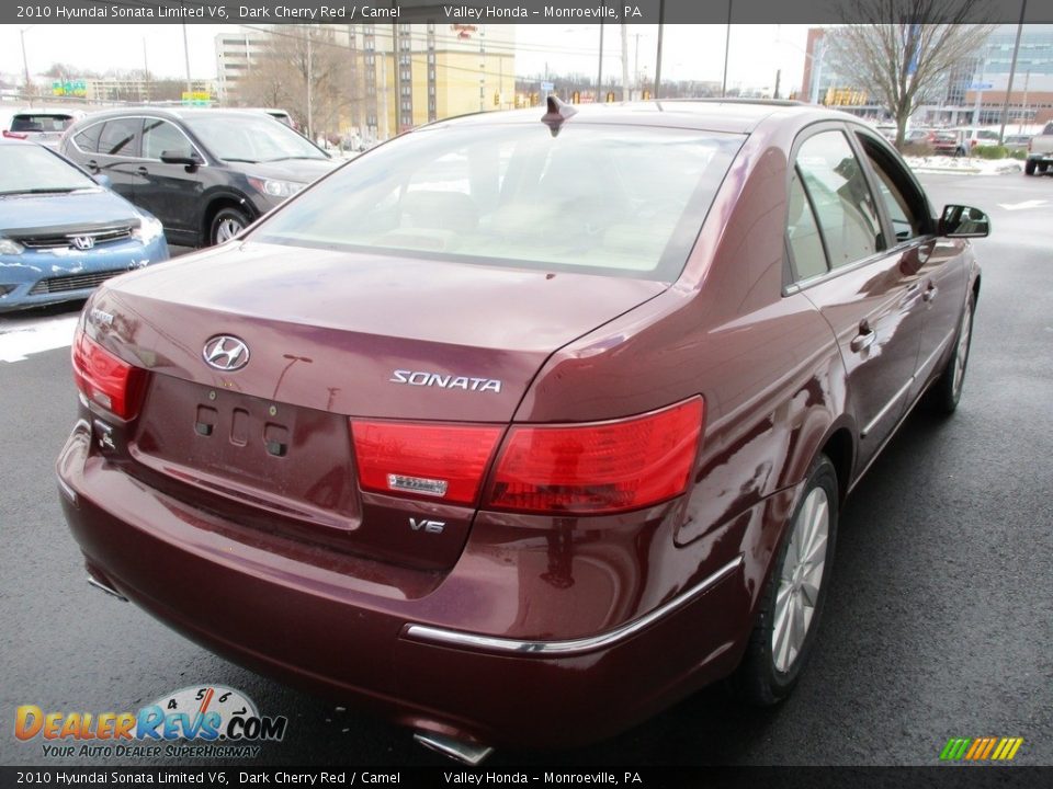 2010 Hyundai Sonata Limited V6 Dark Cherry Red / Camel Photo #6