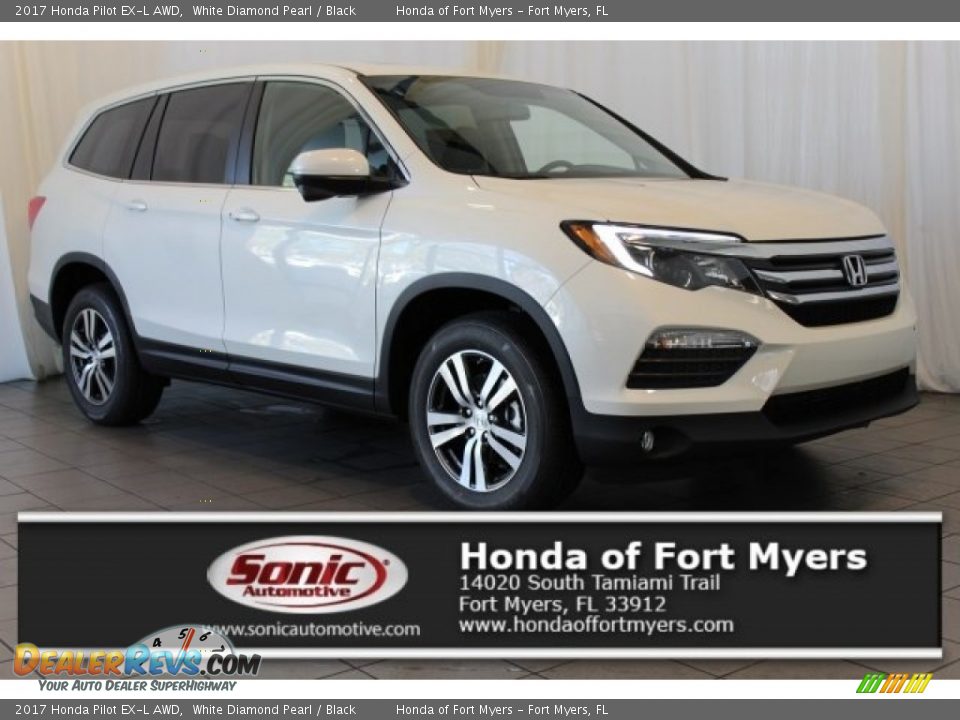 2017 Honda Pilot EX-L AWD White Diamond Pearl / Black Photo #1