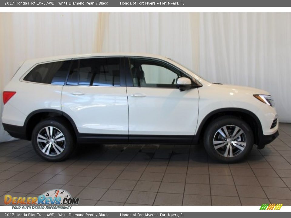 2017 Honda Pilot EX-L AWD White Diamond Pearl / Black Photo #3
