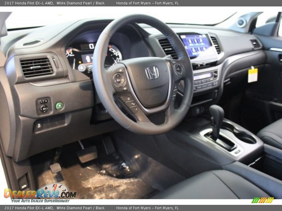 2017 Honda Pilot EX-L AWD White Diamond Pearl / Black Photo #11