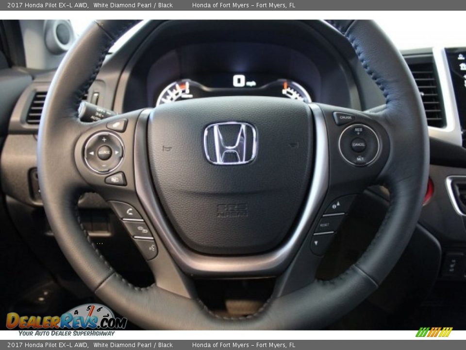2017 Honda Pilot EX-L AWD White Diamond Pearl / Black Photo #12