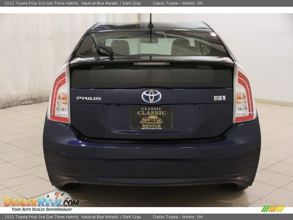 2012 Toyota Prius 3rd Gen Three Hybrid Nautical Blue Metallic / Dark Gray Photo #26