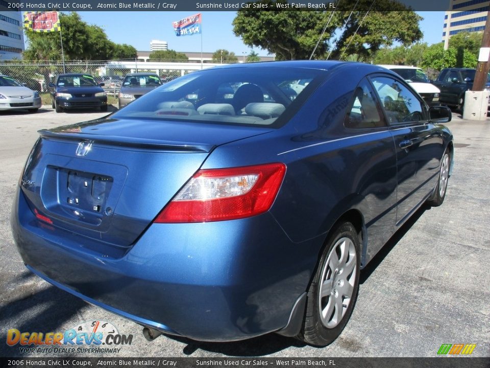 2006 Honda Civic LX Coupe Atomic Blue Metallic / Gray Photo #7