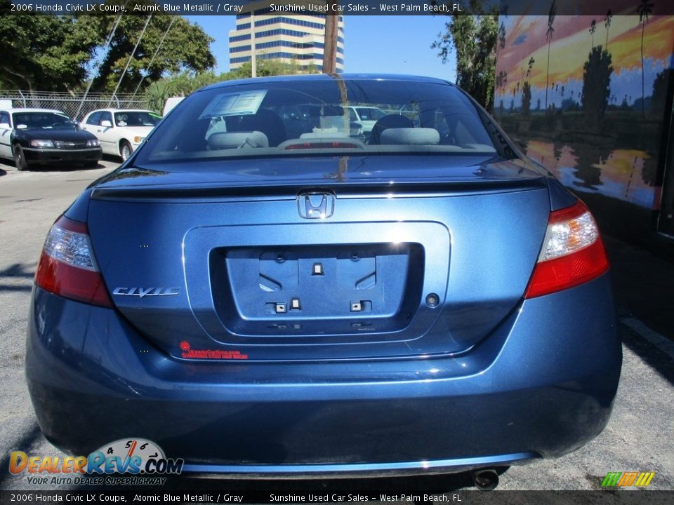 2006 Honda Civic LX Coupe Atomic Blue Metallic / Gray Photo #9