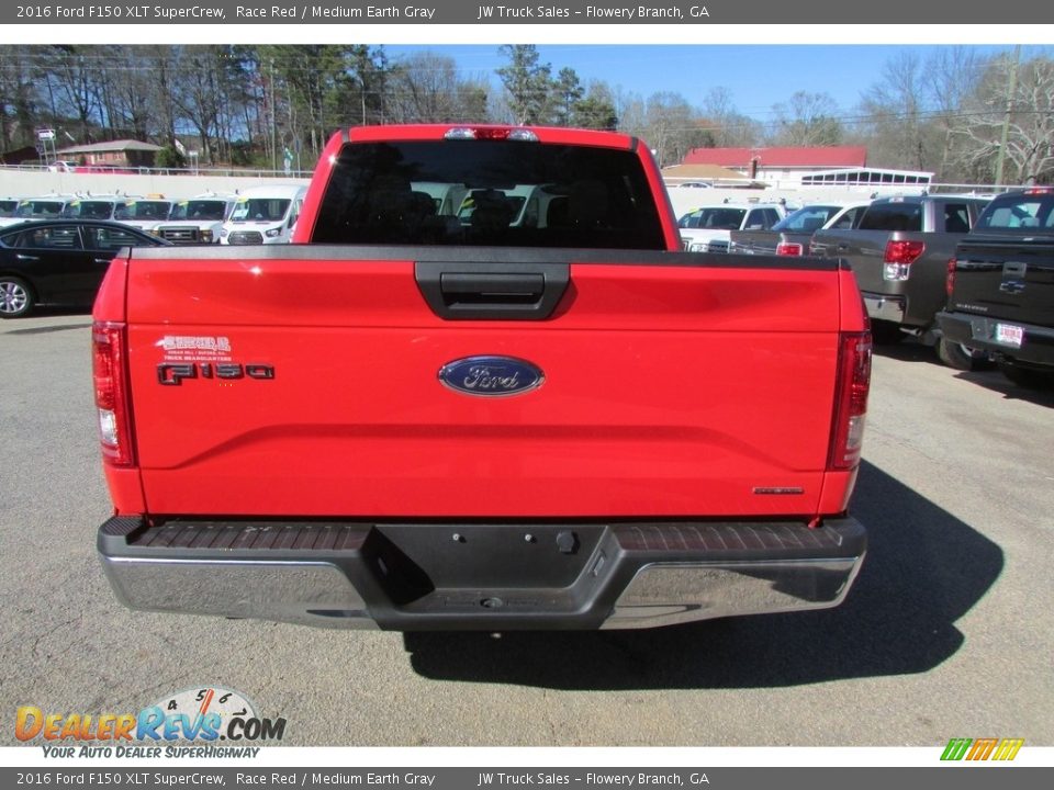 2016 Ford F150 XLT SuperCrew Race Red / Medium Earth Gray Photo #6