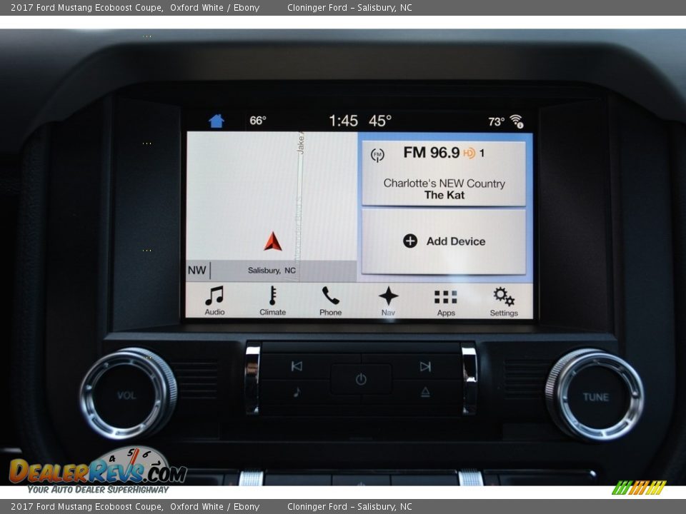 2017 Ford Mustang Ecoboost Coupe Oxford White / Ebony Photo #9