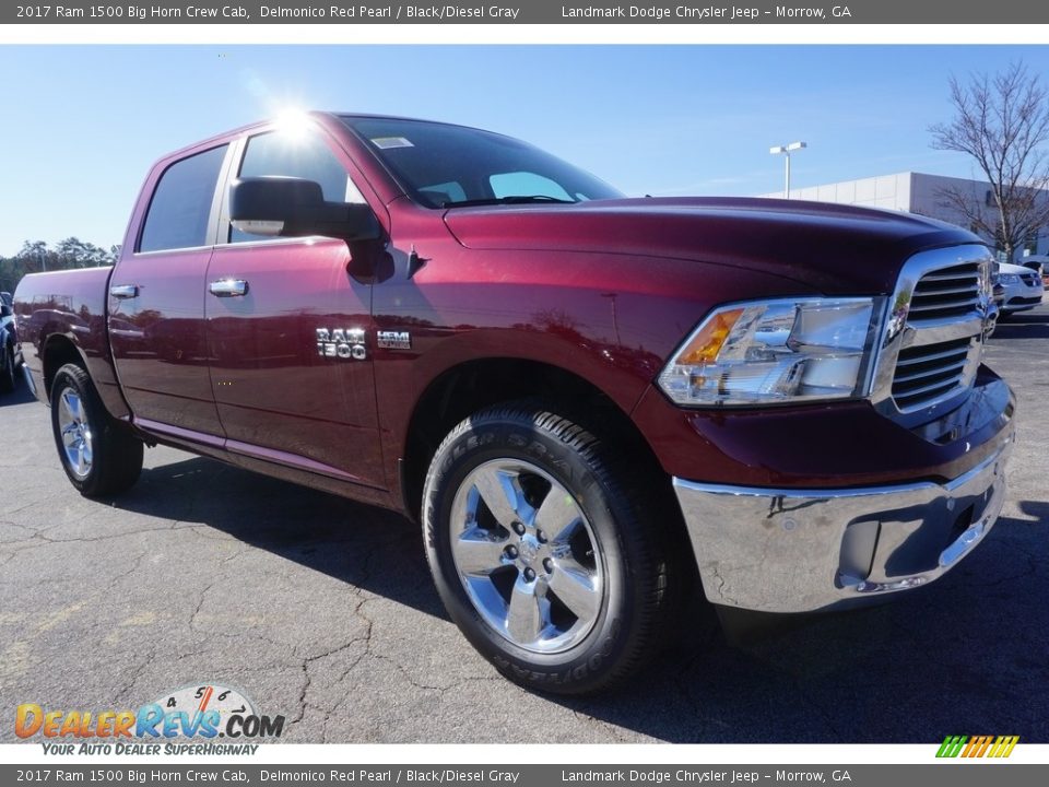 2017 Ram 1500 Big Horn Crew Cab Delmonico Red Pearl / Black/Diesel Gray Photo #4