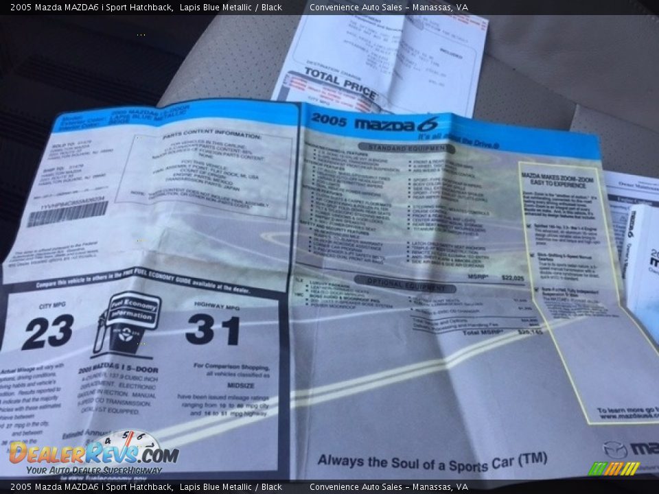 2005 Mazda MAZDA6 i Sport Hatchback Lapis Blue Metallic / Black Photo #18