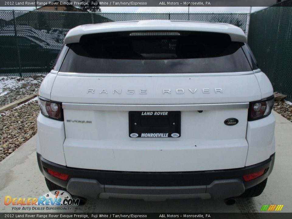 2012 Land Rover Range Rover Evoque Prestige Fuji White / Tan/Ivory/Espresso Photo #9