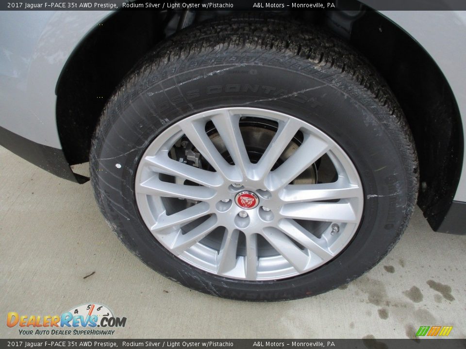 2017 Jaguar F-PACE 35t AWD Prestige Rodium Silver / Light Oyster w/Pistachio Photo #3