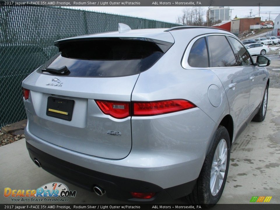 2017 Jaguar F-PACE 35t AWD Prestige Rodium Silver / Light Oyster w/Pistachio Photo #4