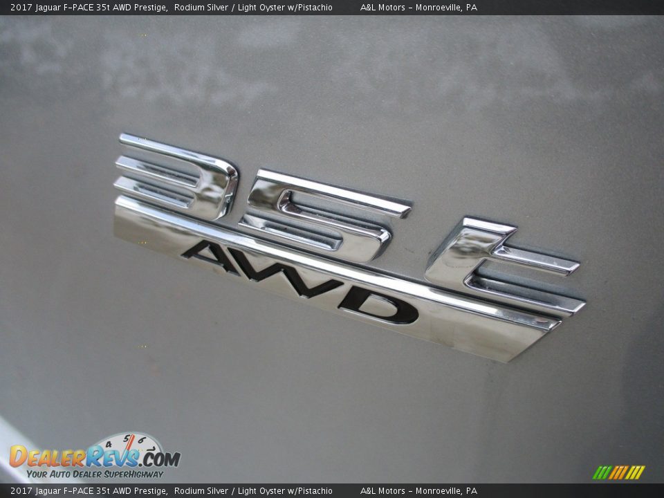 2017 Jaguar F-PACE 35t AWD Prestige Rodium Silver / Light Oyster w/Pistachio Photo #5