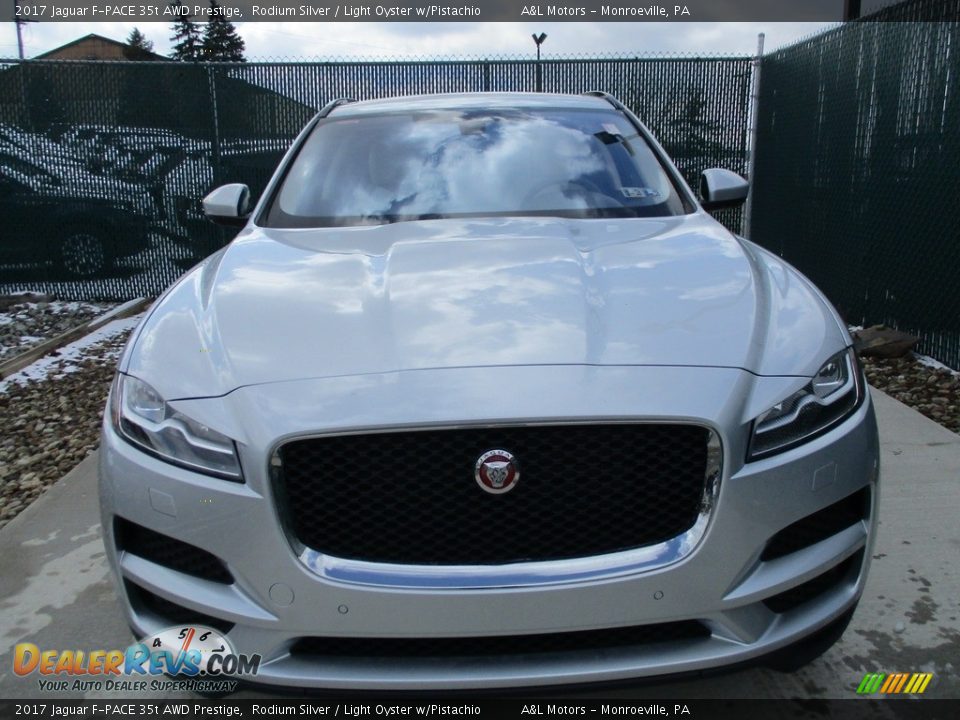 2017 Jaguar F-PACE 35t AWD Prestige Rodium Silver / Light Oyster w/Pistachio Photo #7