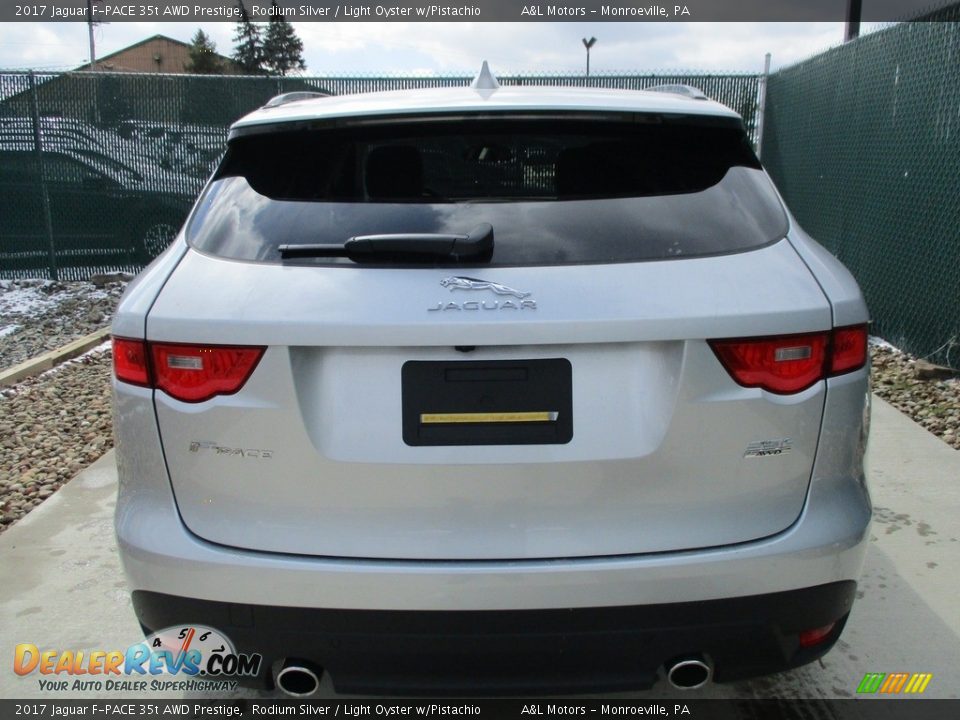 2017 Jaguar F-PACE 35t AWD Prestige Rodium Silver / Light Oyster w/Pistachio Photo #10