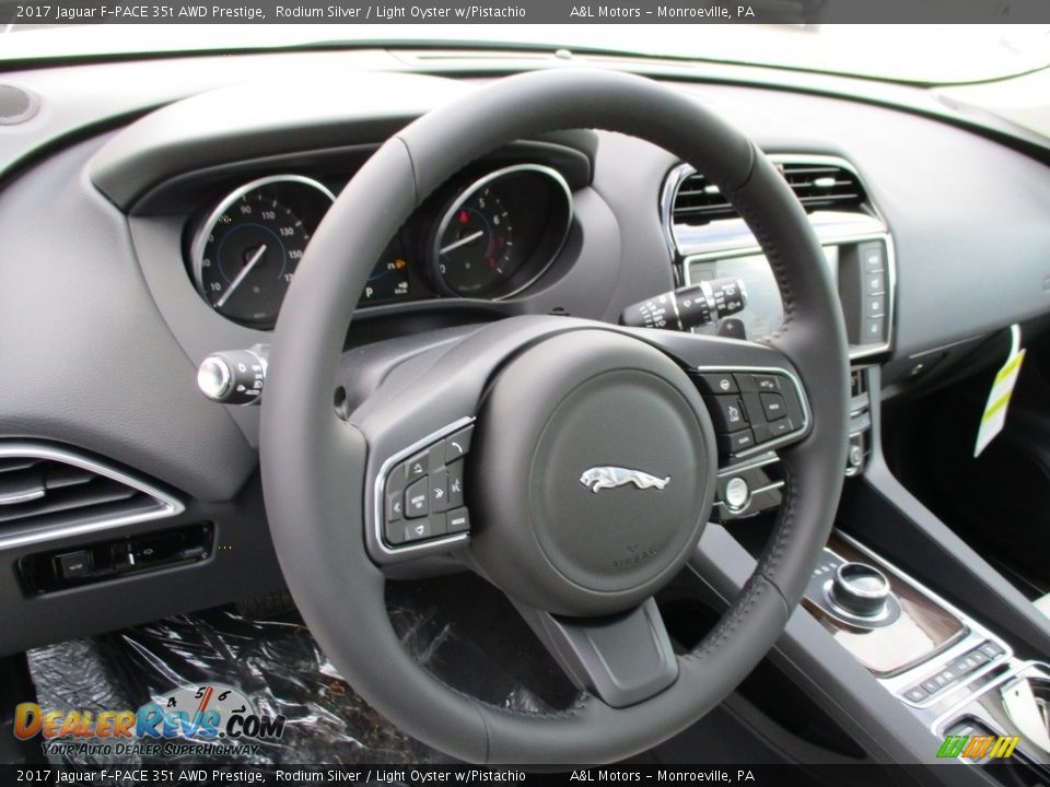 2017 Jaguar F-PACE 35t AWD Prestige Rodium Silver / Light Oyster w/Pistachio Photo #14