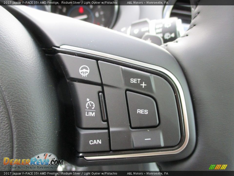 2017 Jaguar F-PACE 35t AWD Prestige Rodium Silver / Light Oyster w/Pistachio Photo #18