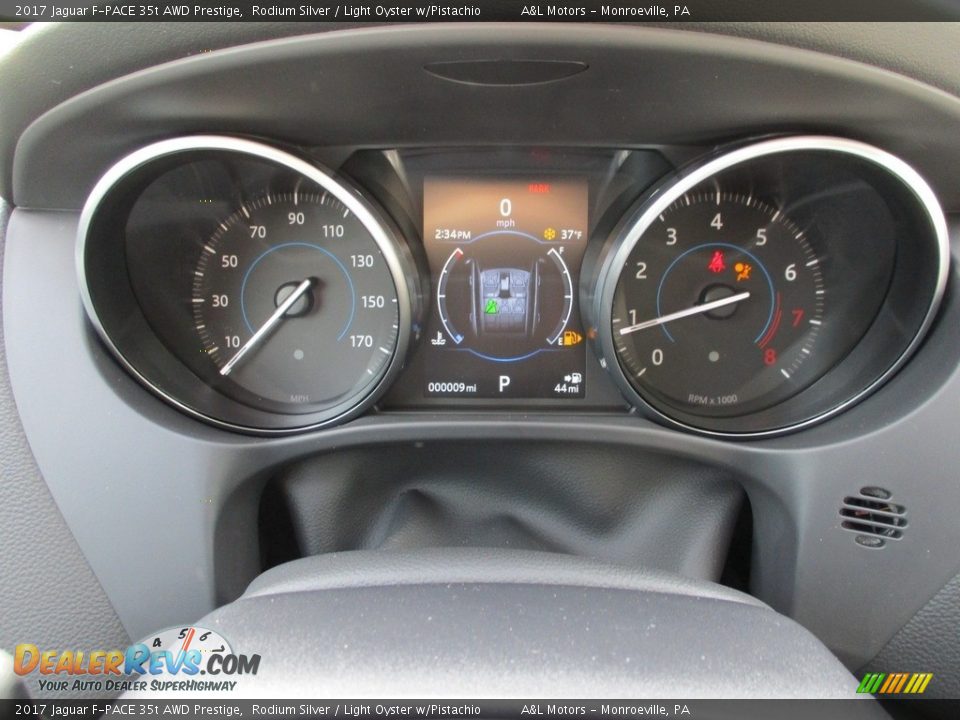 2017 Jaguar F-PACE 35t AWD Prestige Rodium Silver / Light Oyster w/Pistachio Photo #20
