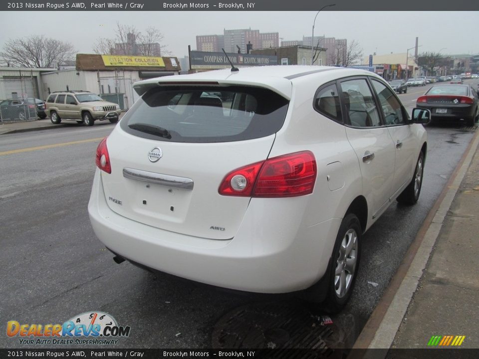 2013 Nissan Rogue S AWD Pearl White / Gray Photo #5