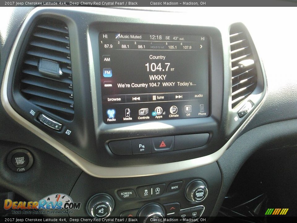 2017 Jeep Cherokee Latitude 4x4 Deep Cherry Red Crystal Pearl / Black Photo #6