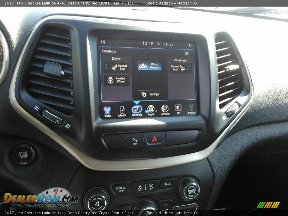 2017 Jeep Cherokee Latitude 4x4 Deep Cherry Red Crystal Pearl / Black Photo #9