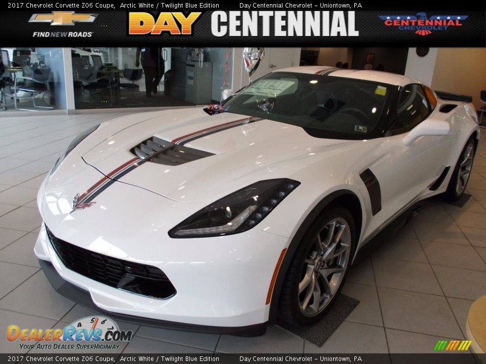 2017 Chevrolet Corvette Z06 Coupe Arctic White / Twilight Blue Edition Photo #1