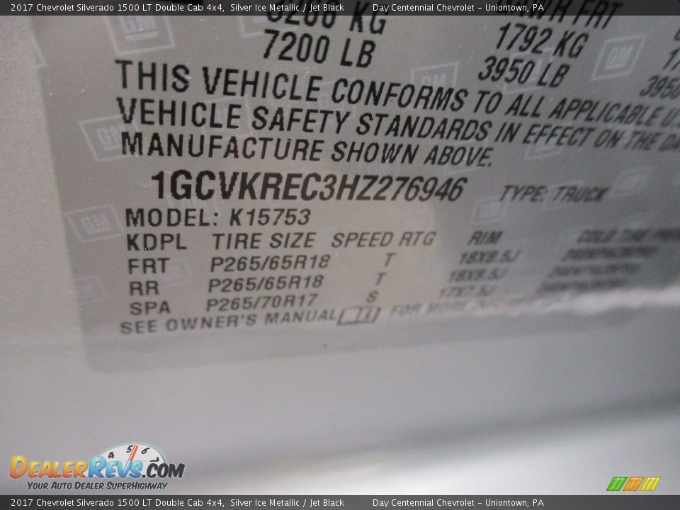 2017 Chevrolet Silverado 1500 LT Double Cab 4x4 Silver Ice Metallic / Jet Black Photo #19