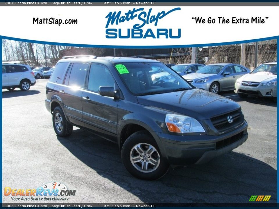 2004 Honda Pilot EX 4WD Sage Brush Pearl / Gray Photo #1