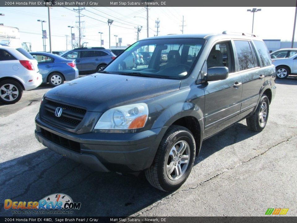 2004 Honda Pilot EX 4WD Sage Brush Pearl / Gray Photo #2