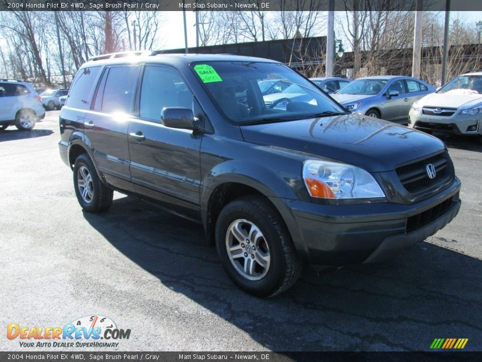 2004 Honda Pilot EX 4WD Sage Brush Pearl / Gray Photo #4